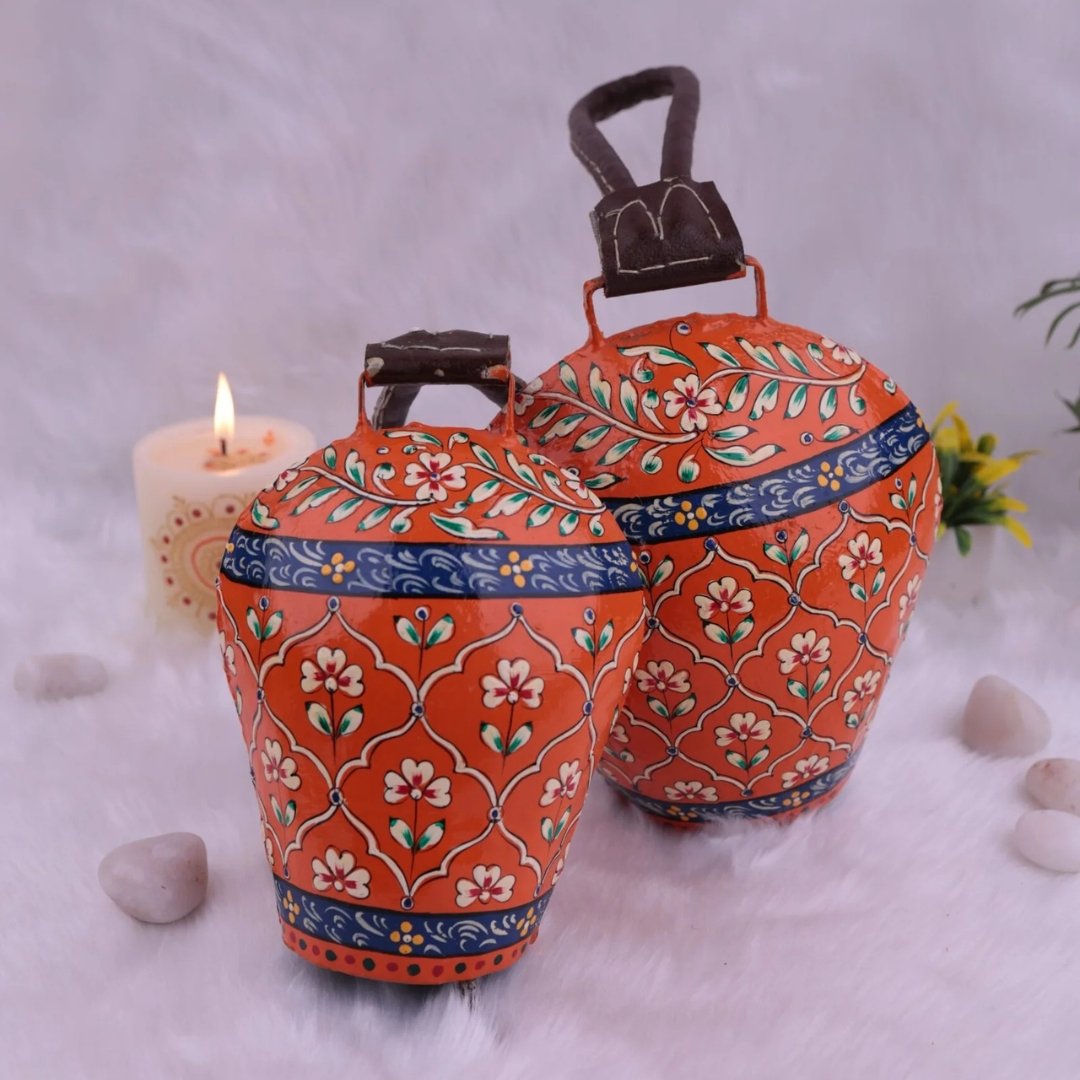 Handcrafted Rustic Folk Art Bells (Set of 2)