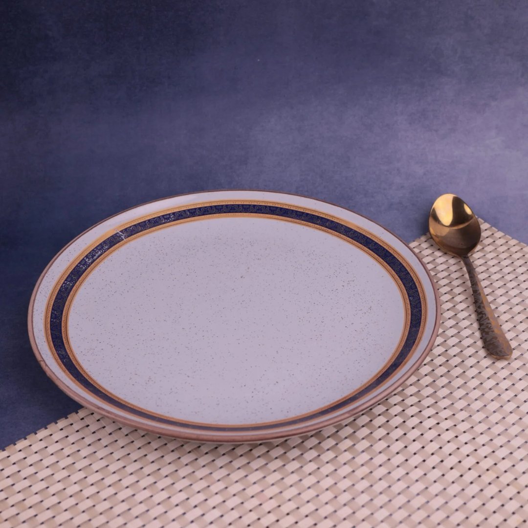 Imperial Blue & Gold Rim Dinner Plate
