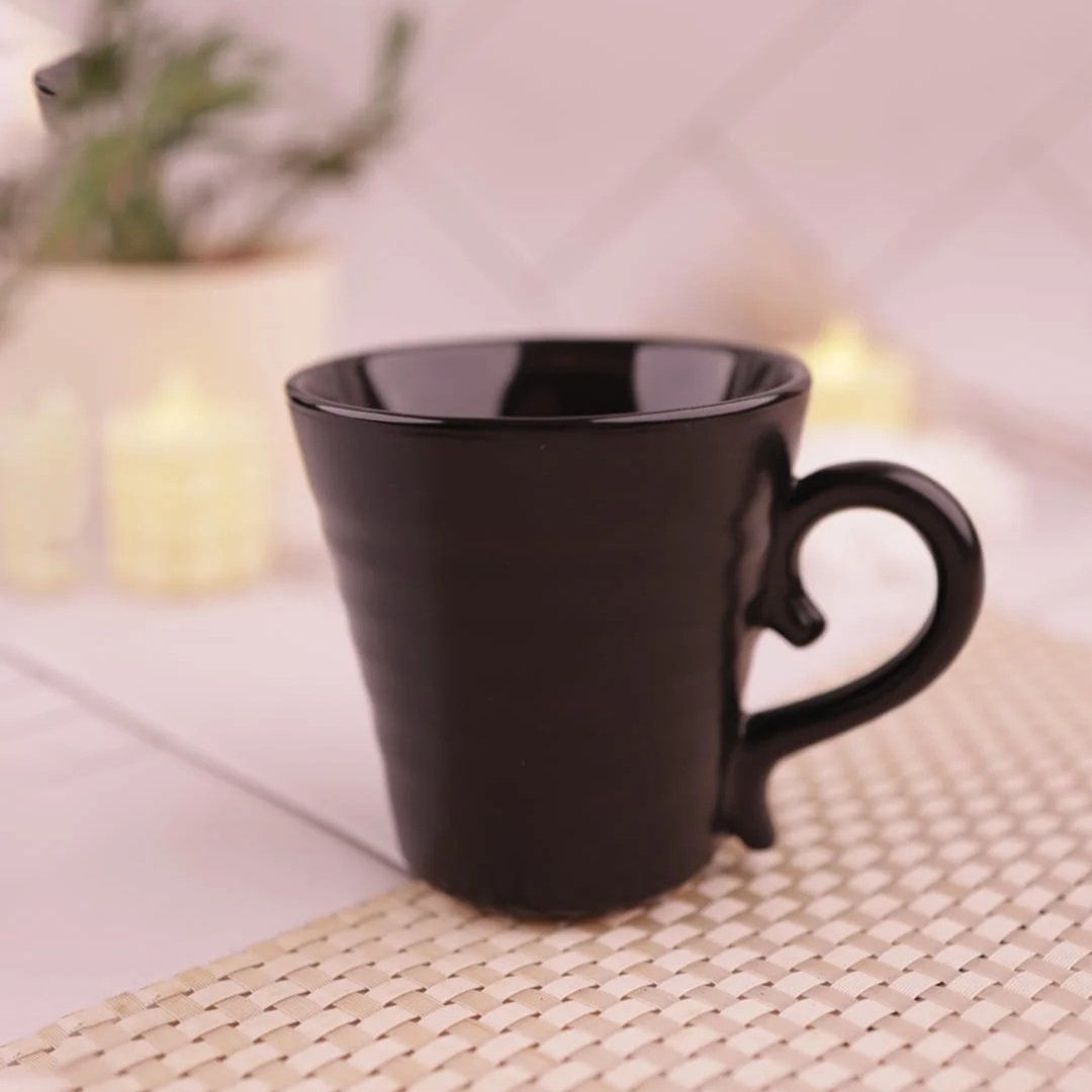 Matte Black Tapered Ceramic Milk mug 1 pc